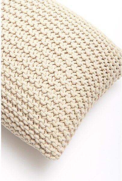 Beżowy puf w kształcie poduszki Bonami Essentials Knit
