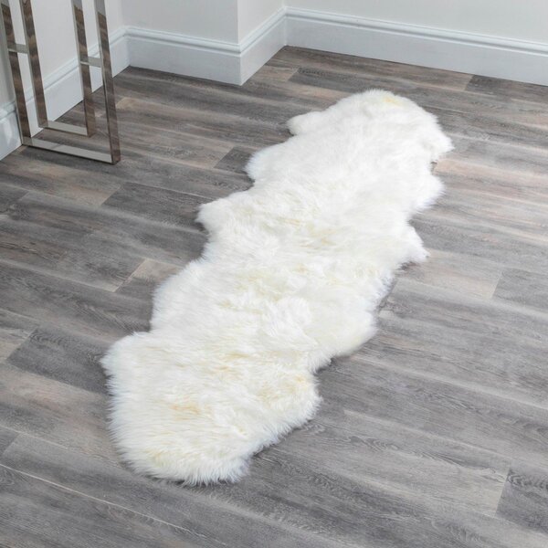 Biała skóra owcza Native Natural Double, 60x240 cm