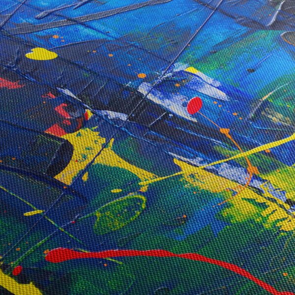 Obraz - Abstrakcja (z zegarem) (90x30 cm)