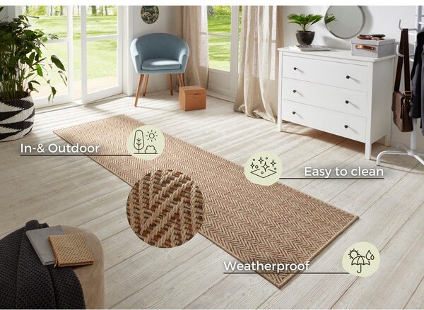 Jasnobrązowy chodnik odpowiedni na zewnątrz 80x250 cm Nature – Hanse Home