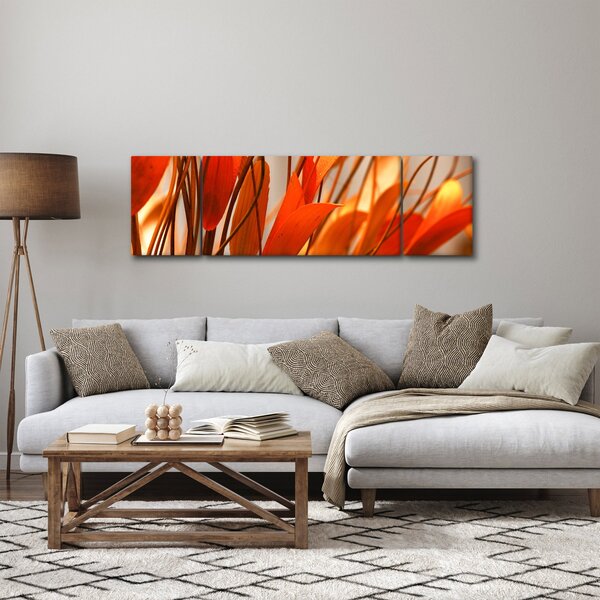 Obraz płatków kwiatów (170x50 cm)