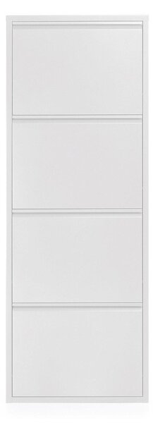 Biała metalowa uchylna szafka na buty 50x136x15 cm Ode – Kave Home