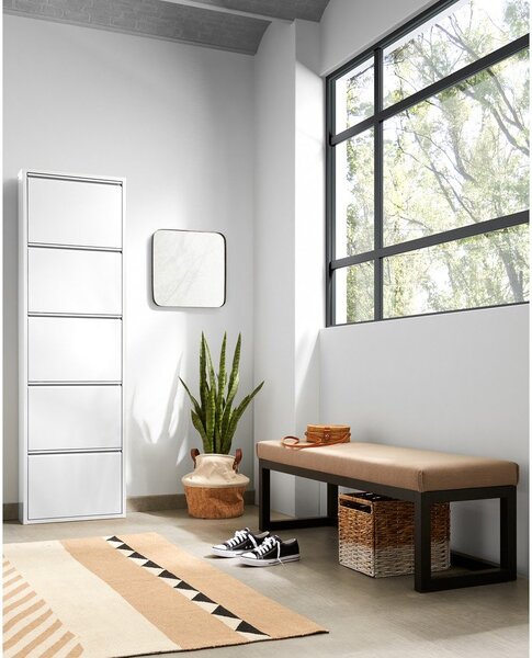 Biała metalowa uchylna szafka na buty 50x169x15 cm Ode – Kave Home