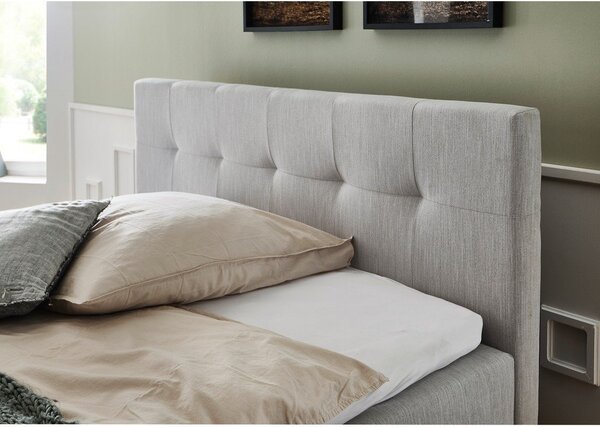 Jasnoszare łóżko boxspring ze schowkiem 160x200 cm Catania − Meise Möbel