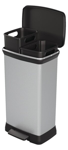 Plastikowy kosz na śmieci segregowane na pedał 23+23 l Deco – Curver