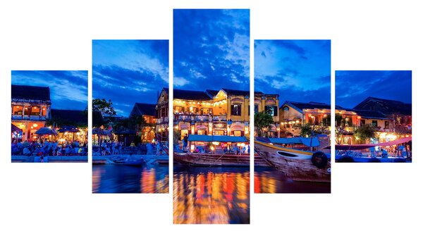 Obraz nocnego miasta Hoi An w Wietnamie (125x70 cm)