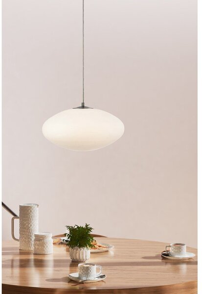 Biała lampa wisząca ze szklanym kloszem ø 38 cm Locus – Markslöjd