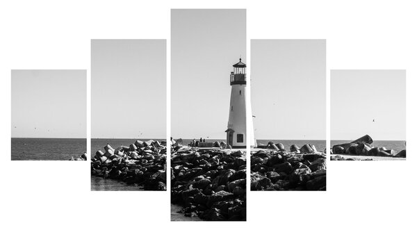 Obraz - Latarnia morska na wybrzeżu, Santa Cruz, Kalifornia (125x70 cm)