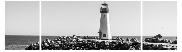 Obraz - Latarnia morska na wybrzeżu, Santa Cruz, Kalifornia (170x50 cm)