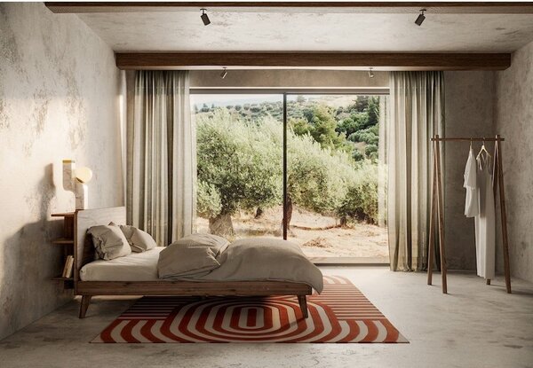 Brązowe łóżko dwuosobowe z drewna sosnowego ze stelażem 160x200 cm Retreat – Karup Design