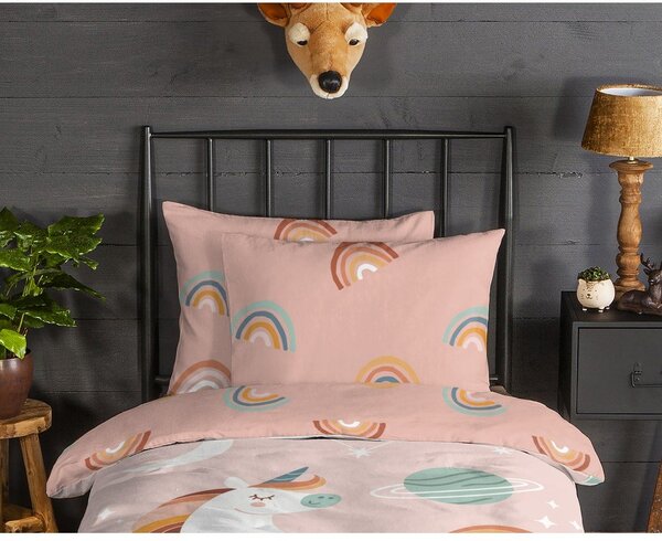 Flanelowa pościel dziecięca jednoosobowa 140x200 cm Unidance – Good Morning