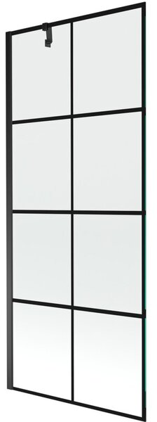 Mexen Next parawan nawannowy 1-skrzydłowy 80 x 150 cm, czarna kratka, czarny - 895-080-000-00-77-70