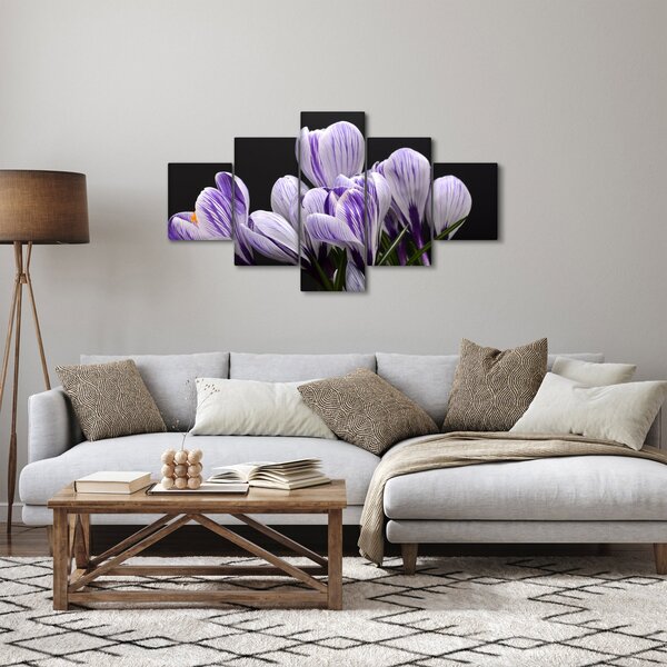 Obraz - Fioletowe krokusy (125x70 cm)