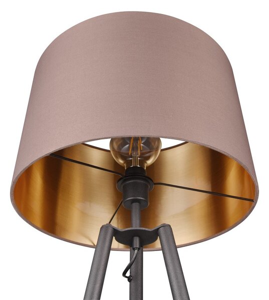 Czarna lampa stojąca z półką (wys. 152 cm) Colette – Reality