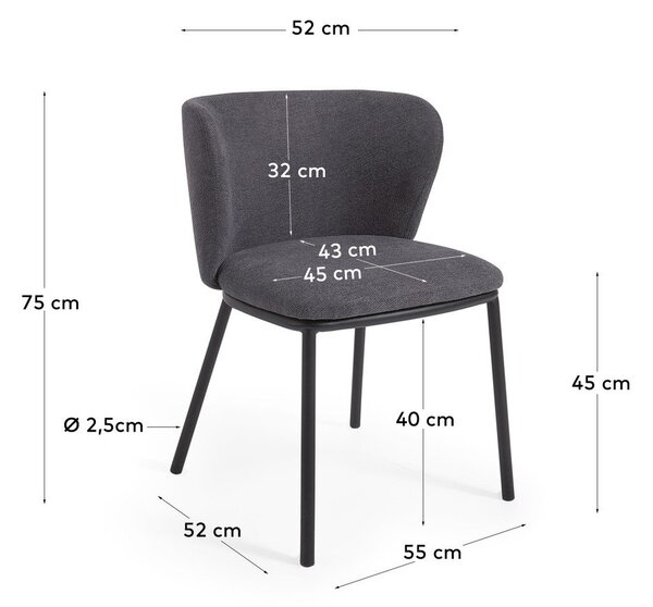 Ciemnoszare krzesło Ciselia – Kave Home