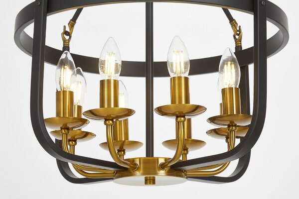LAMPA WISZĄCA LOFT CZARNO-MOSIĘŻNA BERLING W8
