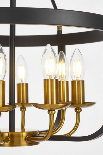 LAMPA WISZĄCA LOFT CZARNO-MOSIĘŻNA BERLING W8