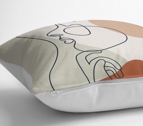 Poszewka na poduszkę Minimalist Cushion Covers Pastel Drawing Face, 45x45 cm