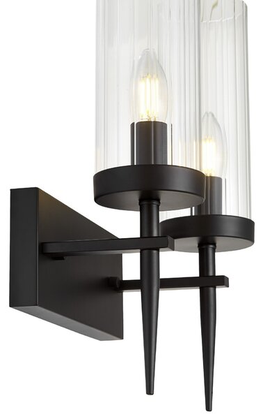 LAMPA ŚCIENNA KINKIET CZARNY MORATTI W2