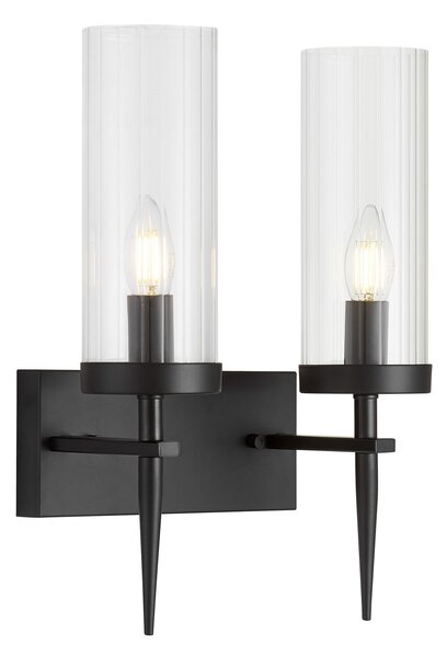 LAMPA ŚCIENNA KINKIET CZARNY MORATTI W2