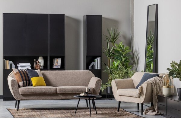 Czarna szafka modułowa z litego drewna sosnowego 40x210 cm Finca – WOOOD