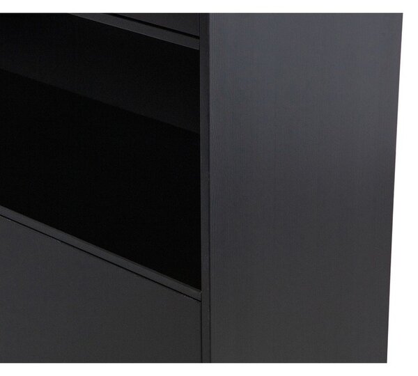 Czarna szafka modułowa z litego drewna sosnowego 40x210 cm Finca – WOOOD
