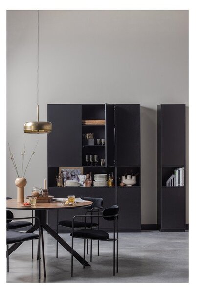 Czarna szafka modułowa z litego drewna sosnowego 40x210 cm Finca – WOOOD