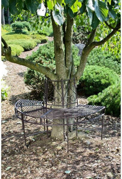 Czarna metalowa ławka ogrodowa Narvi – Garden Pleasure