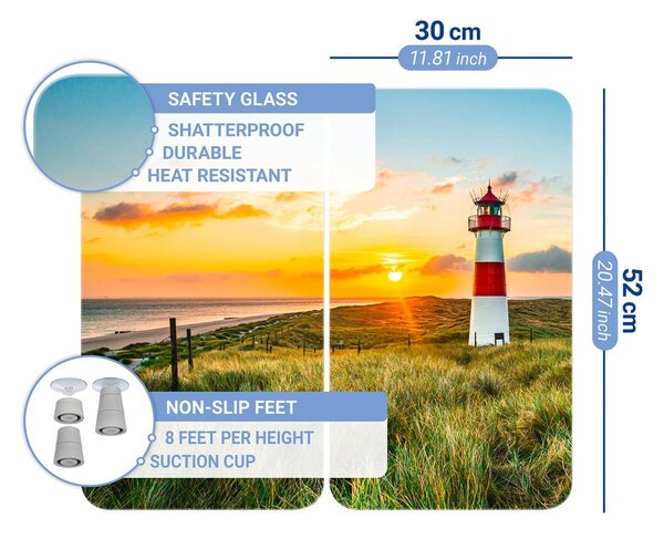 Szklane płyty ochronne na kuchenkę zestaw 2 szt. 52x30 cm Lighthouse – Maximex