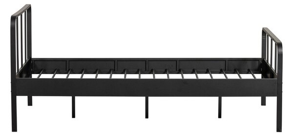 Czarne metalowe łóżko ze stelażem 120x200 cm Mees – WOOOD