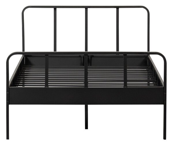 Czarne metalowe łóżko ze stelażem 120x200 cm Mees – WOOOD