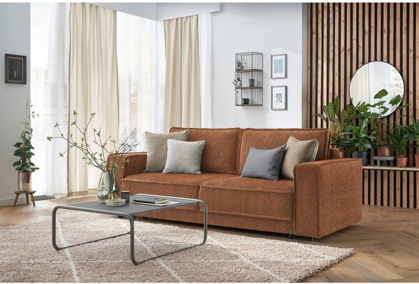 Pomarańczowobrązowa sofa rozkładana Emile – Bobochic Paris