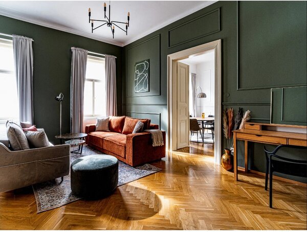 Pomarańczowobrązowa sofa rozkładana Emile – Bobochic Paris