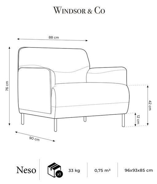 Niebieski fotel Windsor & Co Sofas Neso