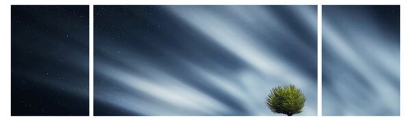 Obraz zorzy polarnej nad wrzosowiskami (170x50 cm)
