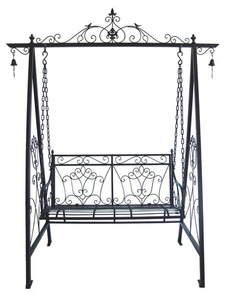 Czarna metalowa huśtawka ogrodowa Kari – Garden Pleasure