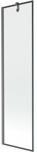 Mexen Next parawan nawannowy 1-skrzydłowy 50 x 150 cm, czarna ramka, gun gray szczotkowany - 895-050-000-00-70-66