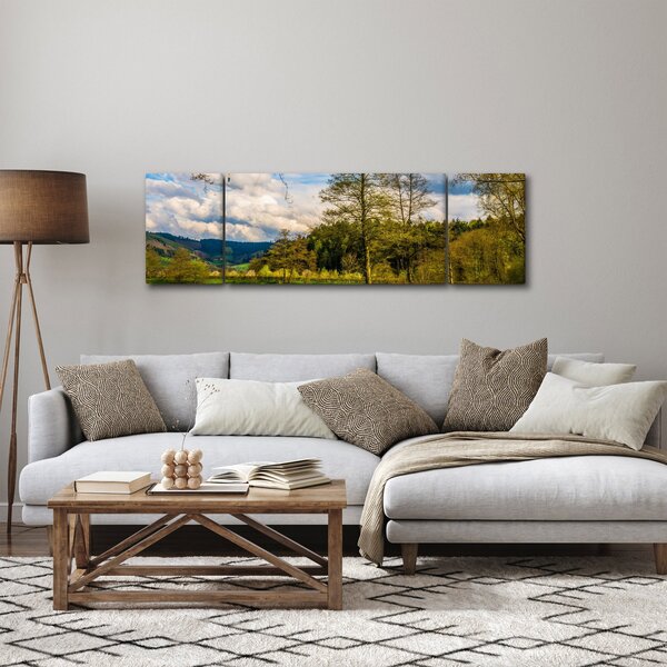 Obraz łodzi nad jeziorem (170x50 cm)