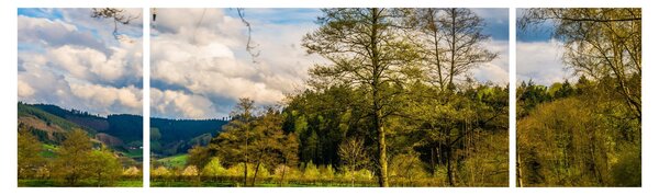 Obraz łodzi nad jeziorem (170x50 cm)