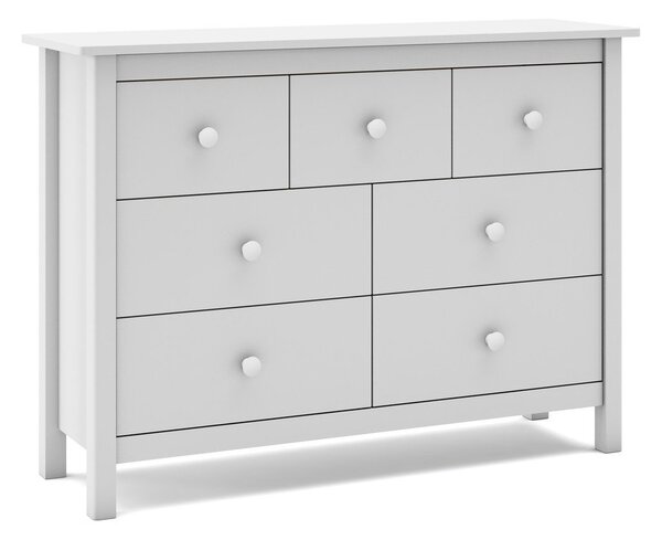 Biała niska komoda dziecięca z drewna sosnowego 110x80 cm Max – Marckeric