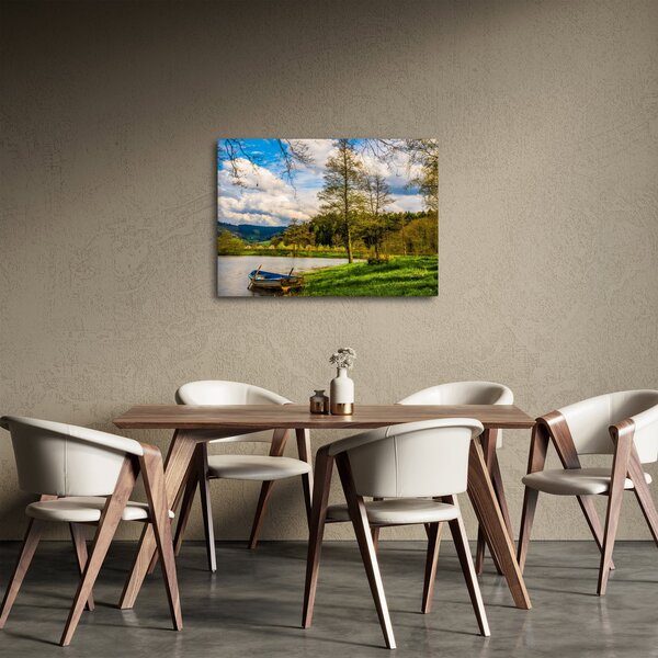 Obraz łodzi nad jeziorem (70x50 cm)