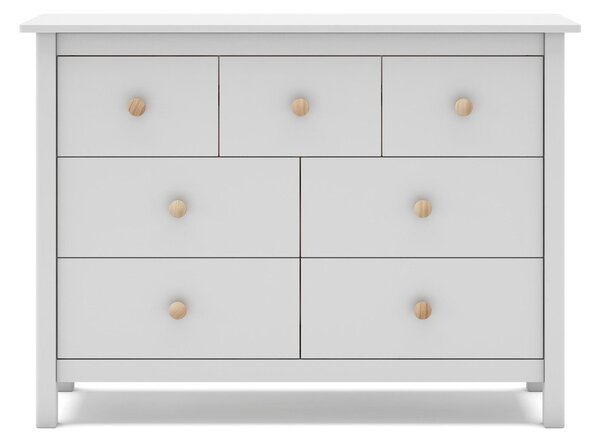Biała niska komoda dziecięca z drewna sosnowego 110x80 cm Max – Marckeric