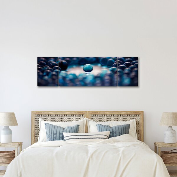 Obraz - Niebieskie kuleczki (170x50 cm)