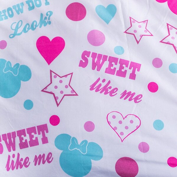 Dziecięca pościel jednoosobowa z mirowłókna 140x200 cm Minnie Sweet Like Me – Jerry Fabrics
