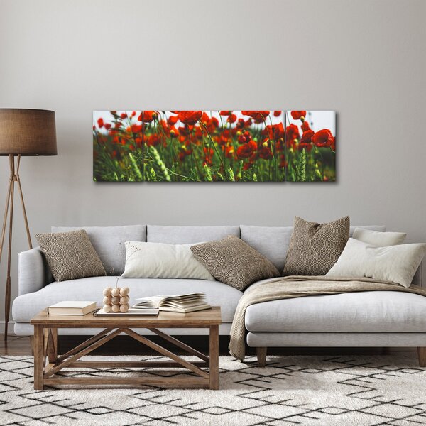 Obraz maków na wietrze (170x50 cm)