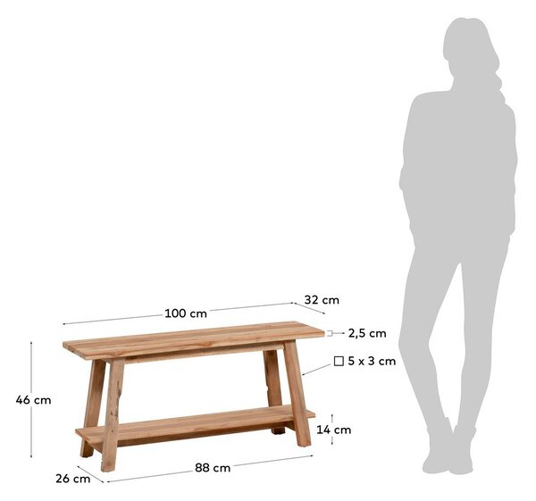 Ławka ogrodowa z drewna tekowego Kave Home Safara
