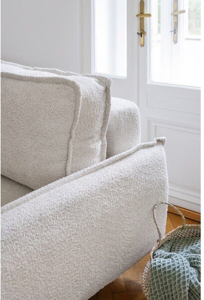 Szara rozkładana sofa z materiału bouclé 215 cm Patti – Bonami Selection