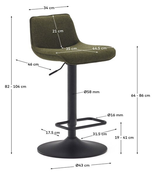 Ciemnozielone hokery zestaw 2 szt. 103 cm Zenda – Kave Home