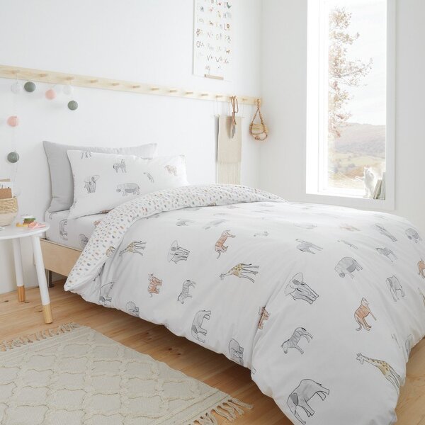 Bawełniana pościel dziecięca jednoosobowa 120x150 cm Zoo Animals – Bianca