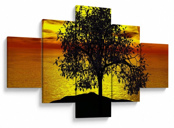 Obraz sylwetki drzewa (125x70 cm)